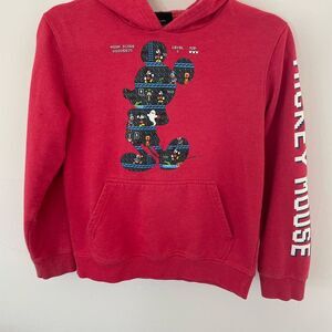 Red Disney Mickey Mouse Hoodie size large (6/7)